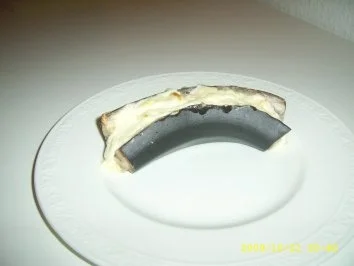 Rezept: Gebackene Banane mit Frischkäsefüllung Gebackene Banane mit Frischkäsefüllung - Rezept