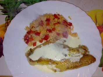 Rotbarschfilet mit Meerrettichsauce und Paprikareis - Rezept - Bild Nr. 6