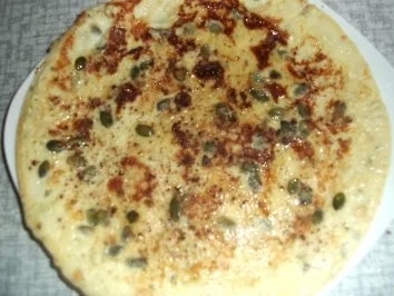 Pfannkuchen mit Kürbiskernen und Sirup - Rezept