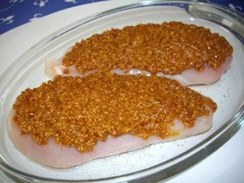 Rezept: Hähnchenbrust mit einer Honigkruste Hähnchenbrust mit einer Honigkruste - Rezept