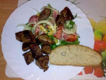 Rezept: Leberhäppchen auf Salat Bild Nr. 4 Leberhäppchen auf Salat - Rezept - Bild Nr. 4