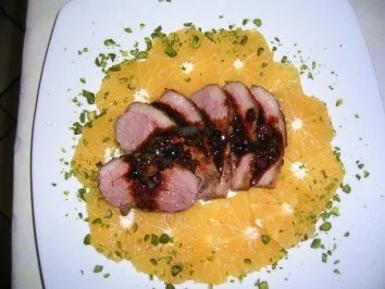 Rezept: Entenbrust in Teriyaki-Honig Marinade, zu meinem Orangen-Carpaccio Bild Nr. 5 Entenbrust in Teriyaki-Honig Marinade, zu meinem Orangen-Carpaccio - Rezept - Bild Nr. 5