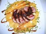 Entenbrust in Teriyaki-Honig Marinade, zu meinem Orangen-Carpaccio - Rezept