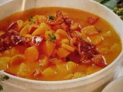 Kürbis - Tomaten - Topf mit Bacon - Rezept