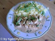 Putengulasch in Rucola-Rahm - Rezept