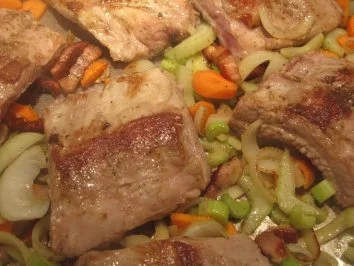 Gebratene Schweinerippchen - Rezept