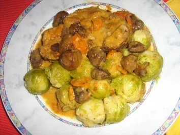 Schweinebraten mit karamelisierten Maronen an Rosenkohl - Rezept - Bild Nr. 10