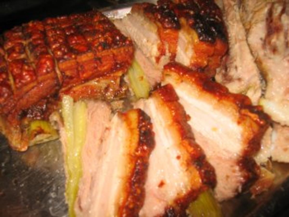 Schweinebauch Gebratener Pisi Risi Vorarbeit Aufunsere