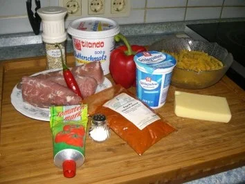 Rezept: Nudelgratin mit Schweinefilet Bild Nr. 2 Nudelgratin mit Schweinefilet - Rezept - Bild Nr. 2