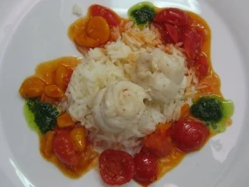 Seezunge an Physalis-Tomatenragout und Pistou - Rezept