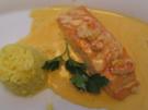Gegrillter Lachs in Hummersoße dazu Safranreis - Rezept