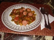 Eintopf -  Paprikakartoffeln mit Bratwursttalern  - - Rezept