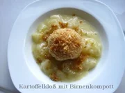 Kloß mit Birnenkompott - Rezept