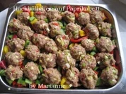 Rezept: Hackbรคllchen auf Paprikabett Hackbรคllchen auf Paprikabett - Rezept