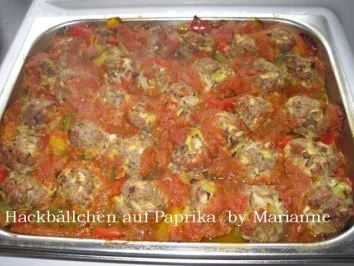 Rezept: Hackbällchen auf Paprikabett Bild Nr. 3 Hackbällchen auf Paprikabett - Rezept - Bild Nr. 3