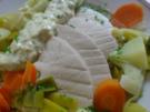 Pochierte Pute mit Gemüse und Remouladensoße - Rezept