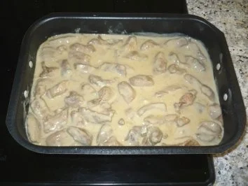 Schweinegsschnetzeltes mit Speck und Gorgonzolasoße - Rezept - Bild Nr. 4