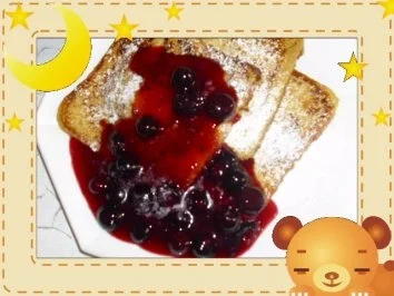 Rezept: Arme Ritter mit heißem Blaubeerkompott Arme Ritter mit heißem Blaubeerkompott - Rezept