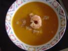 Kürbis-Kokos-Suppe mit Garnelen - Rezept