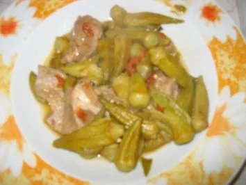 Kalbfleisch mit Okras - Rezept