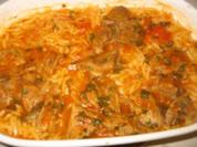 Giouwetzi-Kalbfleisch mit Reisnudeln - Rezept