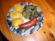 Winzerwurst mit Lauchgemüse und Tessiner-Kartoffeln - Rezept