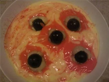 Rezept: ** Halloween ** Eitergeschwür mit blutigen Augäpfeln ** Halloween ** Eitergeschwür mit blutigen Augäpfeln - Rezept