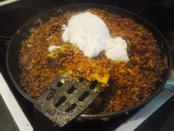 Currylinsen (mit Geselchtem und Semmelknödeln) - Rezept - Bild Nr. 4