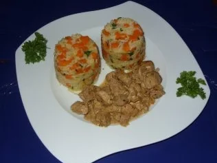 Filetgeschnetzeltes mit Gemüsereis und Senfsahnesoße - Rezept - Bild Nr. 7