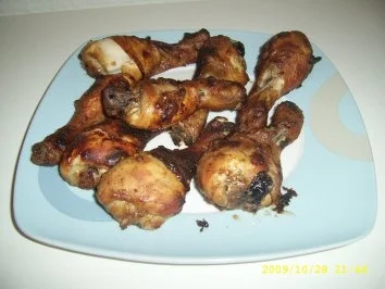 Hähnchenkeulen mit Honig - Senf - Kruste - Rezept