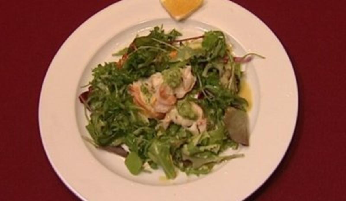 Langusten auf Rucola mit Knoblauch-Kräuter-Dressing (Joachim ...
