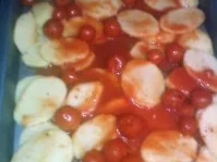 Rezept: Scharfe Hähnchenflügel auf Kartoffel-Kirschtomatenbett Bild Nr. 2 Scharfe Hähnchenflügel auf Kartoffel-Kirschtomatenbett - Rezept - Bild Nr. 2