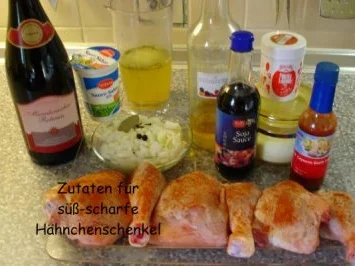 Rezept: Hähnchenschenkel mit süß-scharfer Rahmsauce Bild Nr. 2 Hähnchenschenkel mit süß-scharfer Rahmsauce - Rezept - Bild Nr. 2
