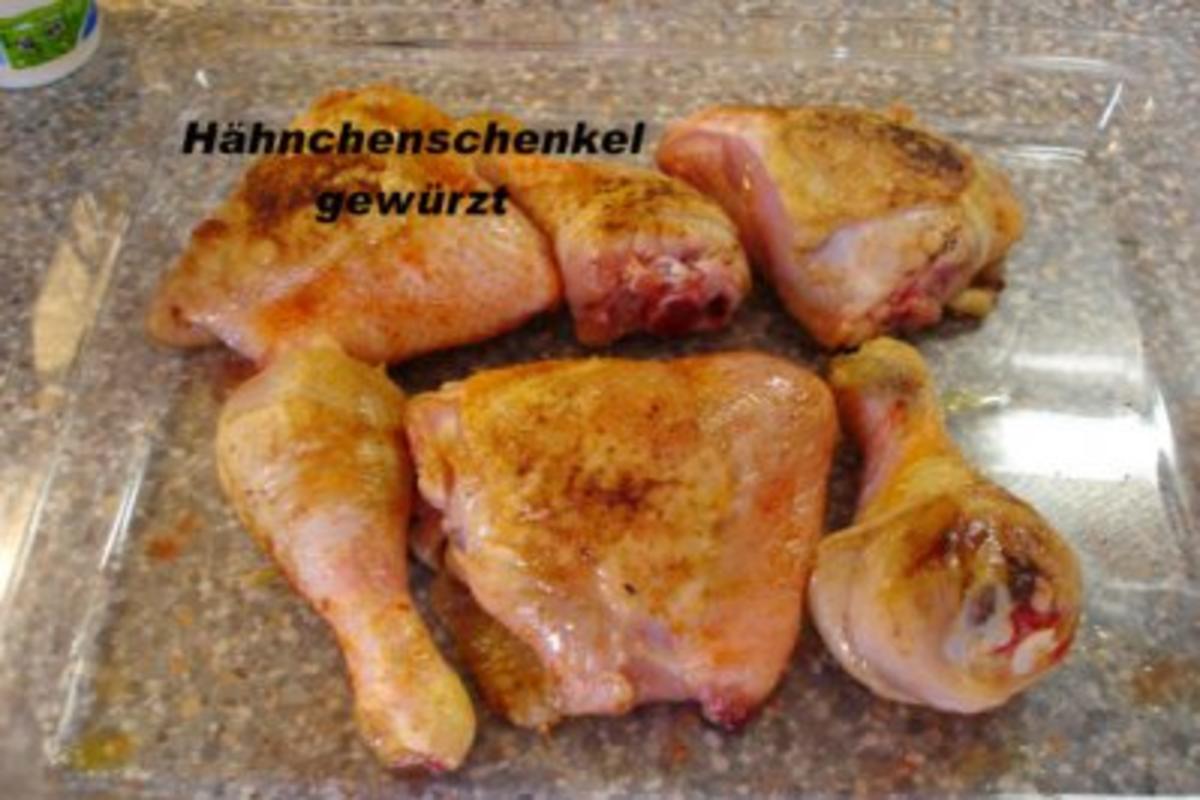 Hähnchenschenkel mit süß-scharfer Rahmsauce - Rezept - Bild Nr. 3