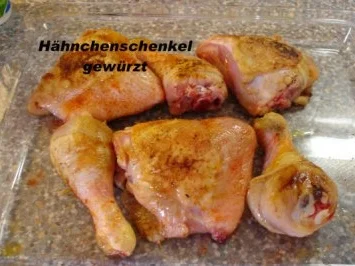 Rezept: Hähnchenschenkel mit süß-scharfer Rahmsauce Bild Nr. 3 Hähnchenschenkel mit süß-scharfer Rahmsauce - Rezept - Bild Nr. 3