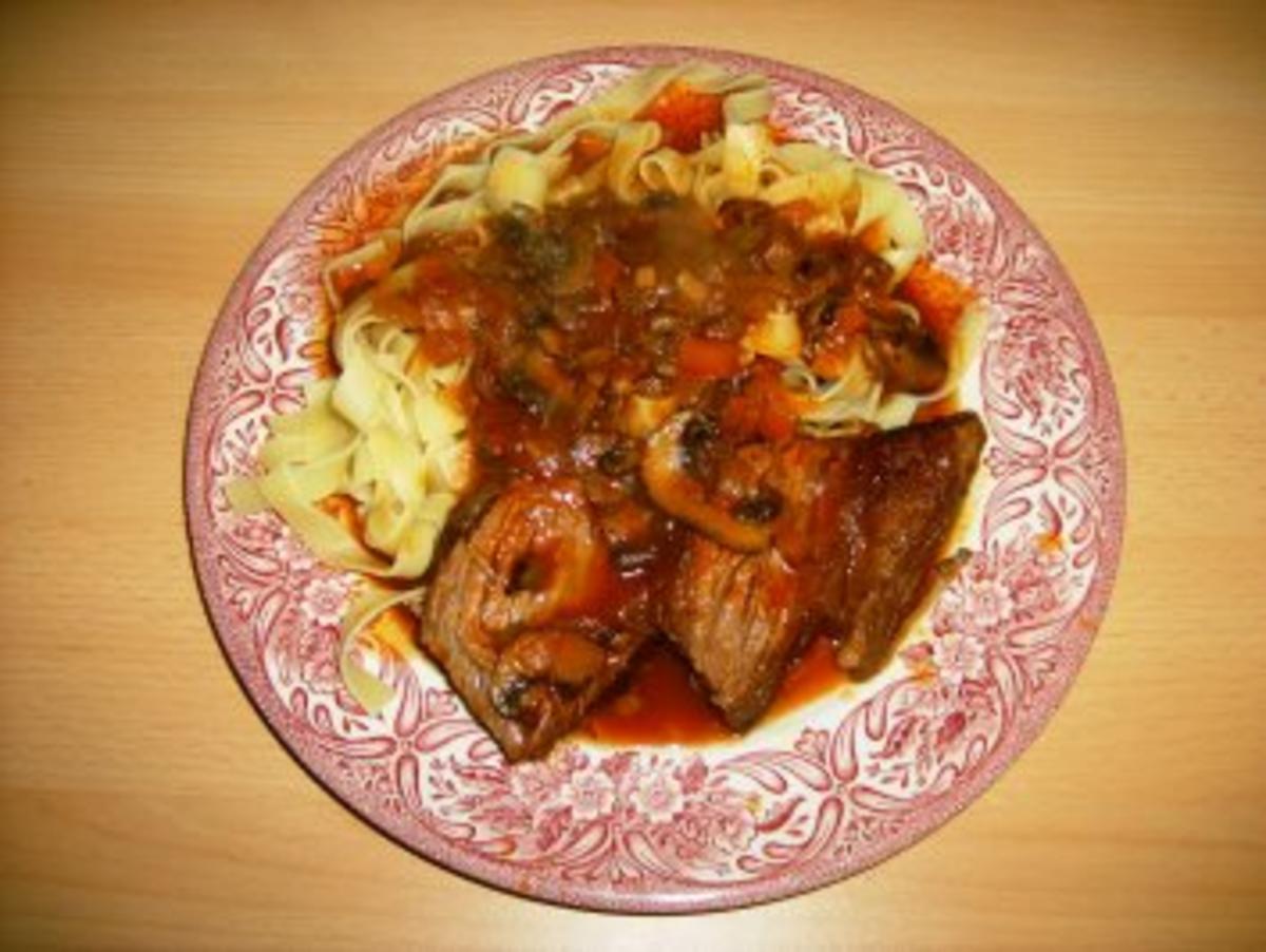 Rinderbraten Mit Championsosse Ala Kofin Rezept Kochbar De