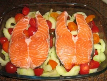 Lachssteaks auf Gurkengemüse mit Dillsauce überbacken - Rezept - Bild Nr. 7