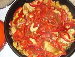 Putenfilets mit Paprikagemüse und Nudeln - Rezept - Bild Nr. 4