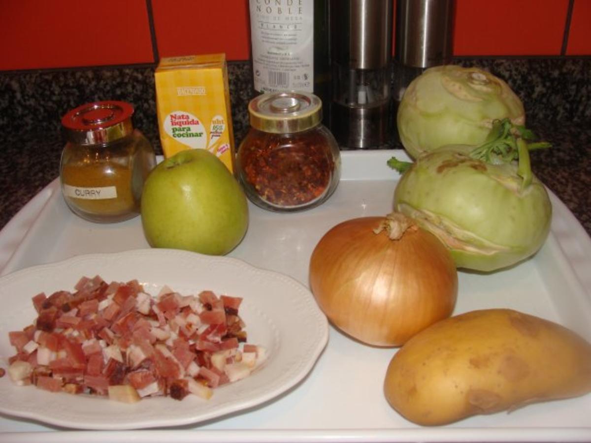 Suppe - Curry - Kohlrabi - Kartoffel - Apfelsuppe - Rezept - Bild Nr. 2