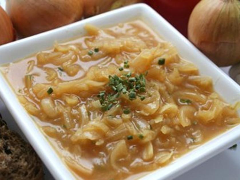 Französische Zwiebelsuppe - schnell &amp; einfach - 47 kcal/100g