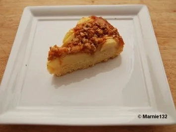 Apfelkuchen mit Walnuss-Calvados Krokant - Rezept