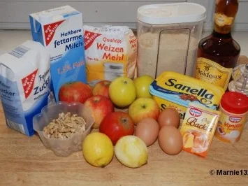 Apfelkuchen mit Walnuss-Calvados Krokant - Rezept - Bild Nr. 2