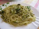 Espárragos verdes con pasta - Grüne Spargel mit Nudeln - Rezept