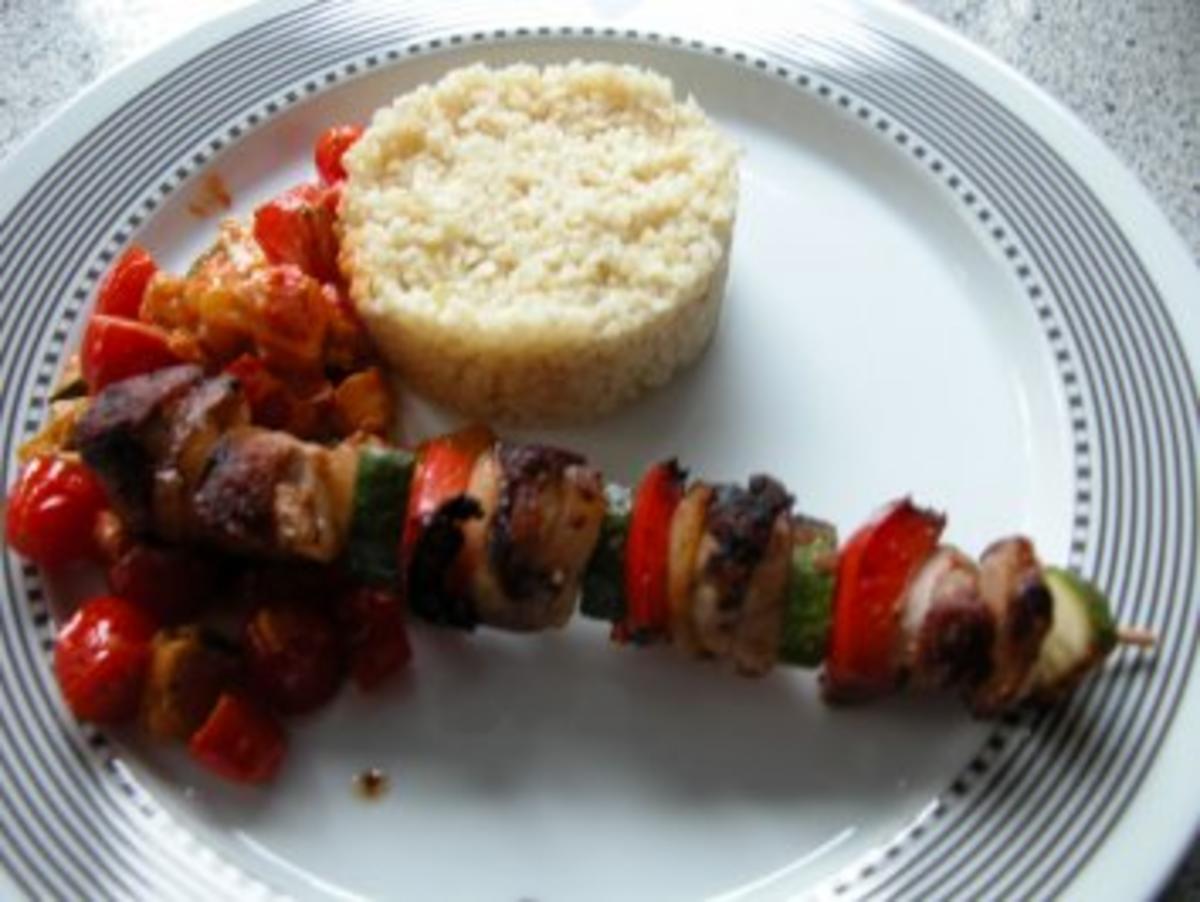 Schaschlikspieße mit Gemüse und Bulgur - Rezept - Bild Nr. 8