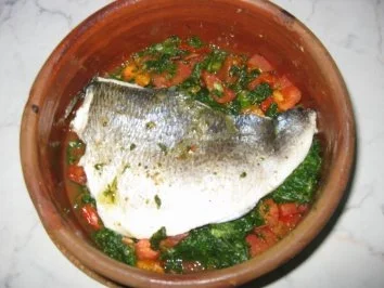 Doradenfilet auf Tomaten-Spinat - Rezept