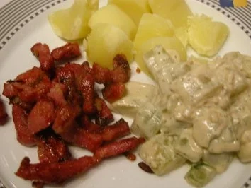 Kassler mit Schmorgurken - Rezept