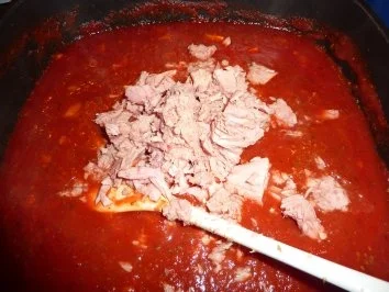 Rezept: Fisch: Bärbel's Thunfisch-Tomatensoße Bild Nr. 3 Fisch: Bärbel's Thunfisch-Tomatensoße - Rezept - Bild Nr. 3