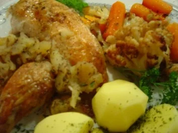 Bratapfel-Hähnchen mit Blumenkohl und Möhren... kalorienarm - Rezept - Bild Nr. 2