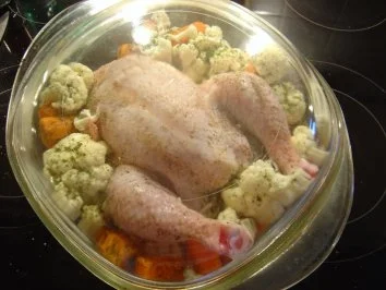 Bratapfel-Hähnchen mit Blumenkohl und Möhren... kalorienarm - Rezept - Bild Nr. 5