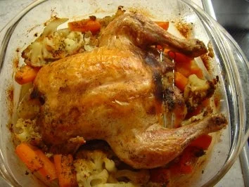 Bratapfel-Hähnchen mit Blumenkohl und Möhren... kalorienarm - Rezept - Bild Nr. 6